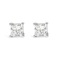 14k white gold 3/8 cttw princess cut lab grown diamond solitaire studs bijoux-nyc direct