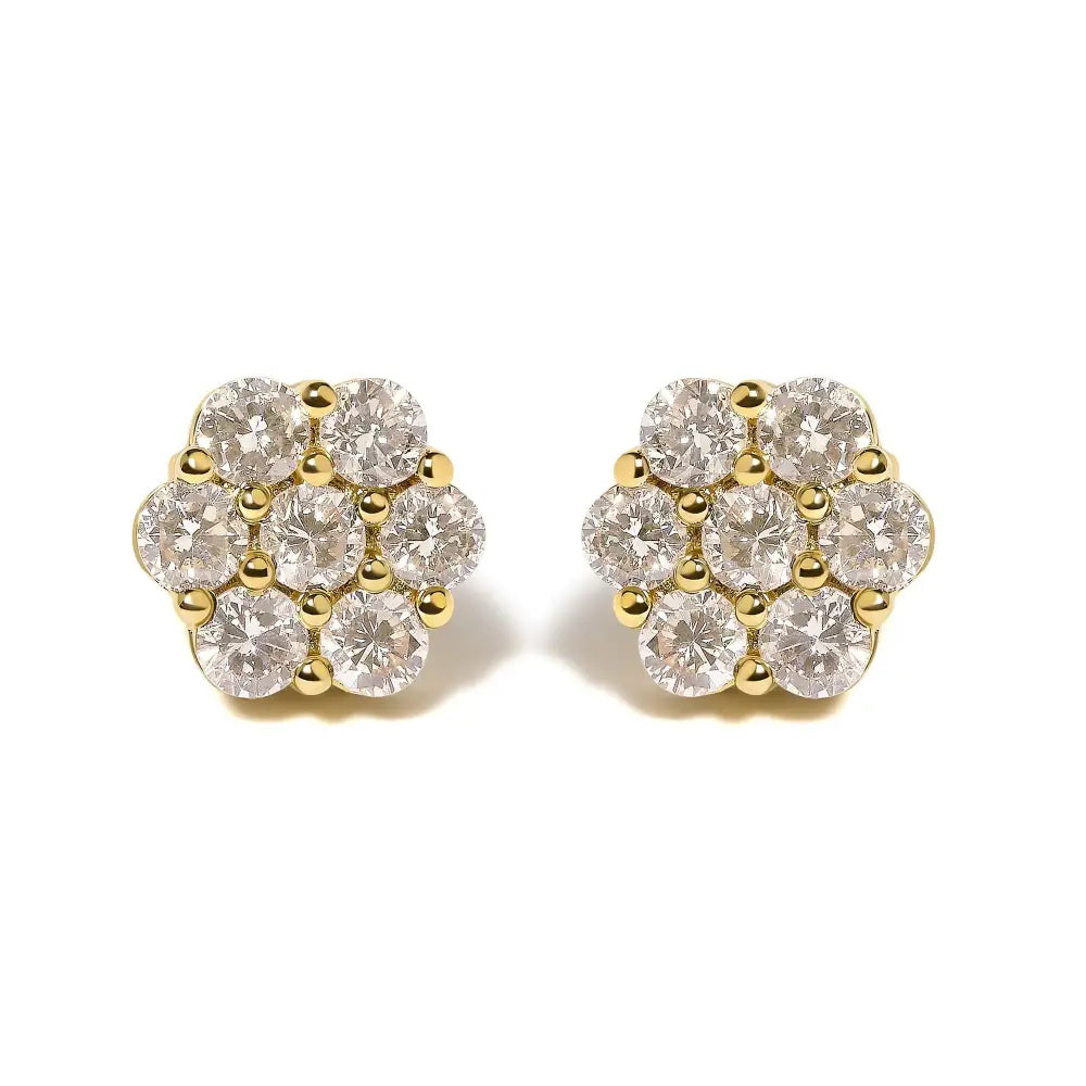 3 cttw diamond floral cluster stud earrings in 14k white gold bijoux-nyc direct