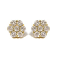3 cttw diamond floral cluster stud earrings in 14k white gold bijoux-nyc direct