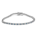 14k white gold 4.0 cttw blue and white lab grown diamond tennis bracelet 7 bijoux-nyc direct
