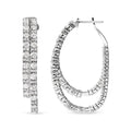 14k white gold 4.0 cttw diamond asymmetrical inside out double hoop earrings bijoux-nyc direct