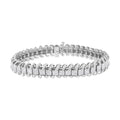 Princess diamond wavy s-link tennis bracelet in 14k white gold 5 cttw bijoux-nyc direct