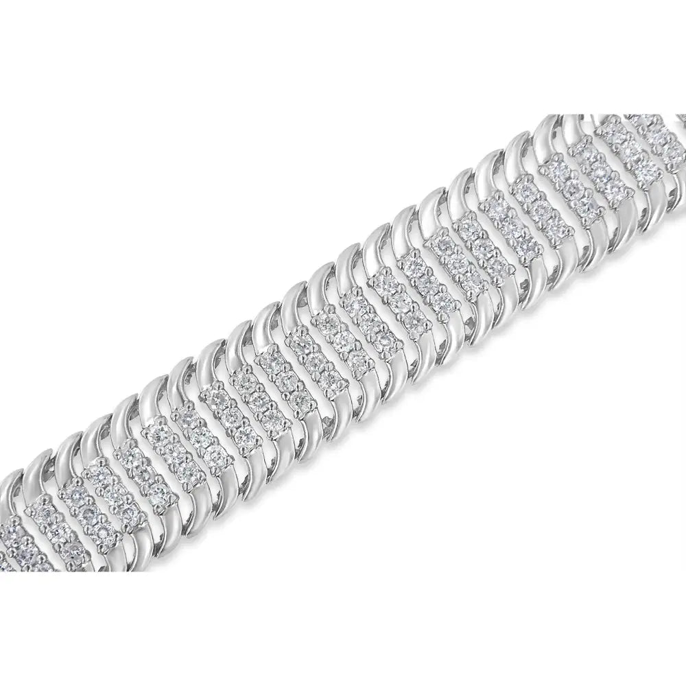 5 cttw round diamond s-wave tennis bracelet in 14k white gold bijoux-nyc direct