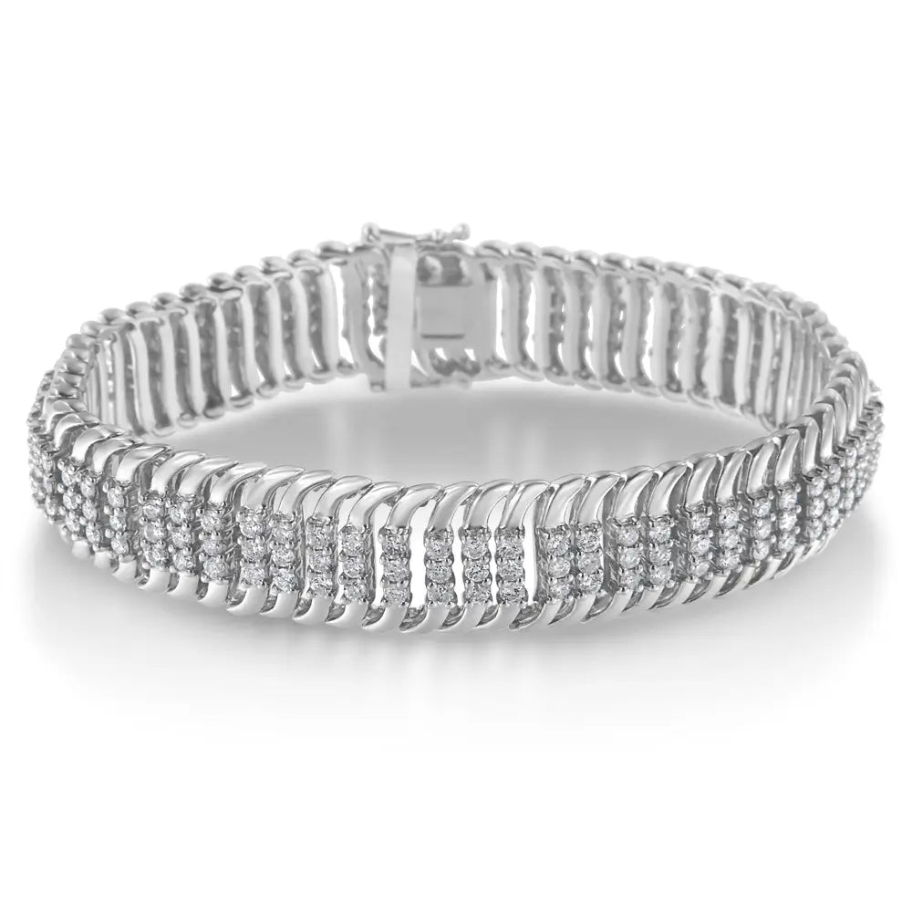 5 cttw round diamond s-wave tennis bracelet in 14k white gold bijoux-nyc direct