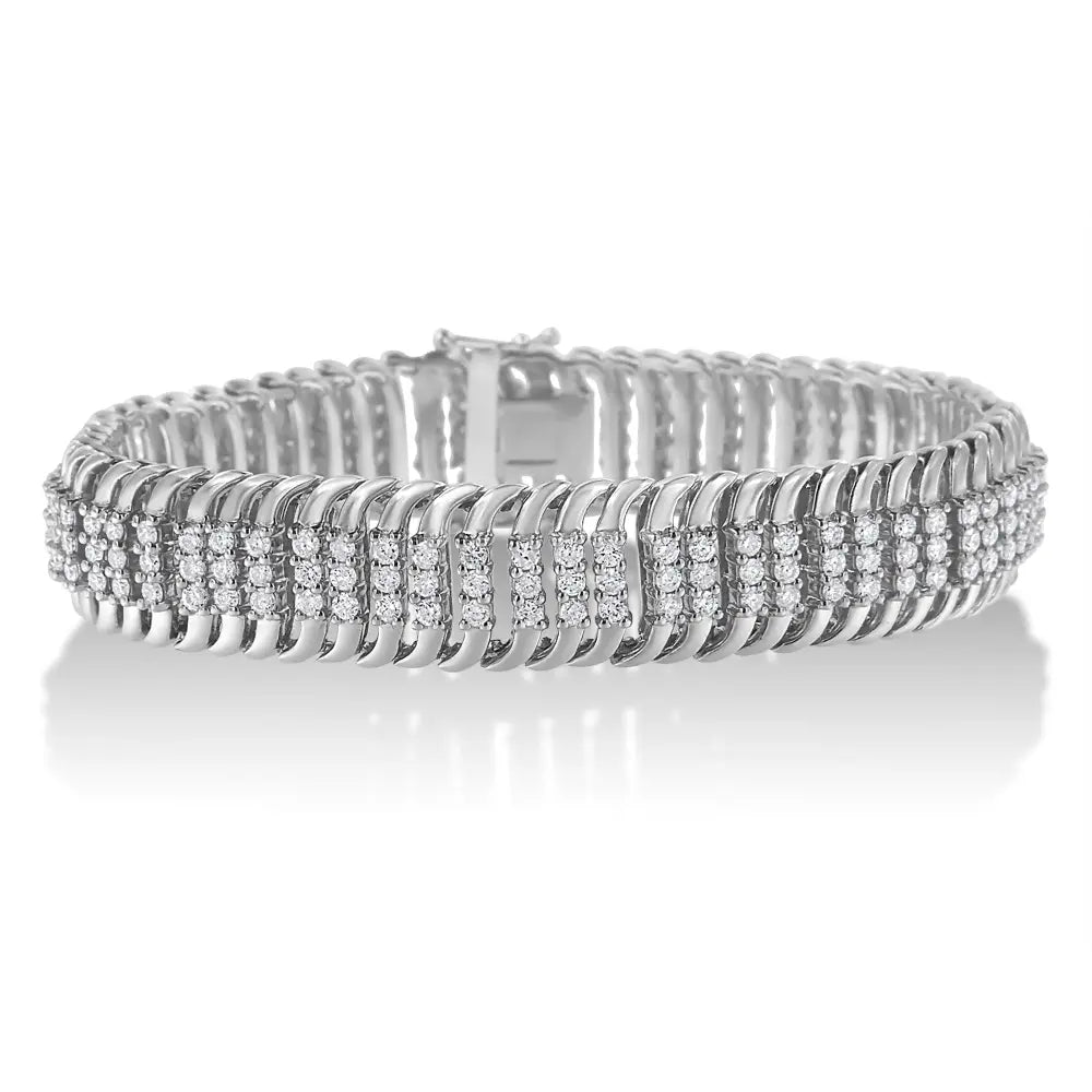 5 cttw round diamond s-wave tennis bracelet in 14k white gold bijoux-nyc direct