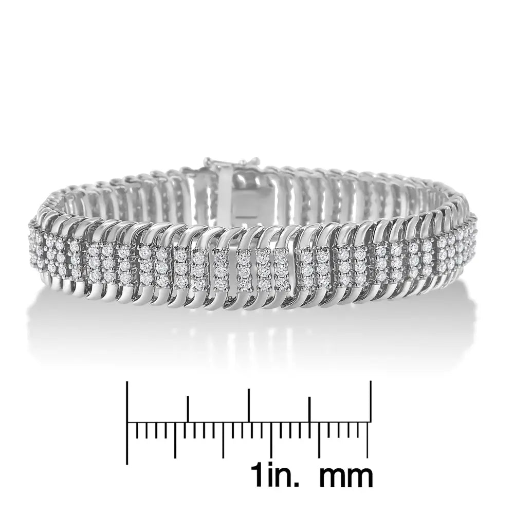 5 cttw round diamond s-wave tennis bracelet in 14k white gold bijoux-nyc direct