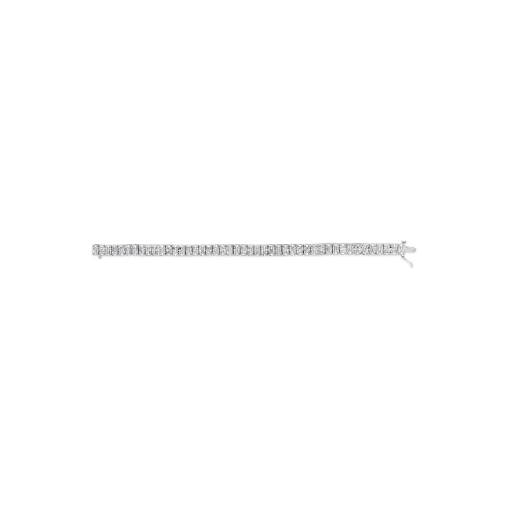 14k white gold 5ct princess diamond belt buckle tennis bracelet 7 bijoux-nyc direct