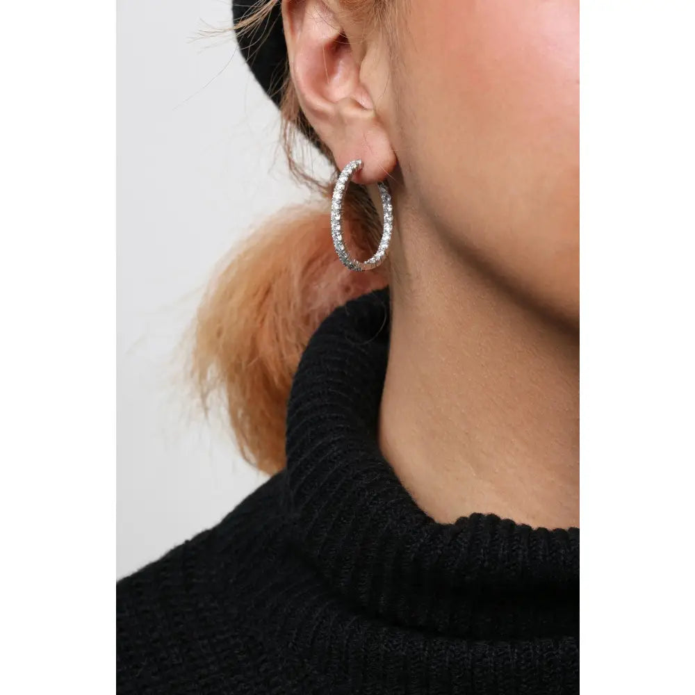 5ct lab grown diamond inside out hoop earrings in 14k white gold bijoux-nyc direct