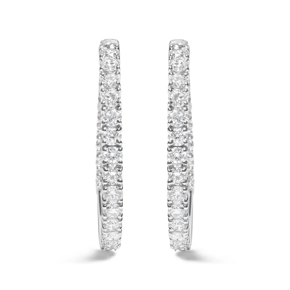 5ct lab grown diamond inside out hoop earrings in 14k white gold bijoux-nyc direct