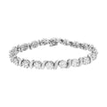 14k white gold 5 1/4 cttw diamond s-link floral cluster bracelet 7 inch bijoux-nyc direct