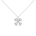 14k white gold 5/8 cttw diamond four leaf floral pendant necklace 18 inch bijoux-nyc direct