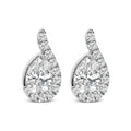 14k white gold 5/8 cttw lab grown diamond teardrop halo stud earrings bijoux-nyc direct