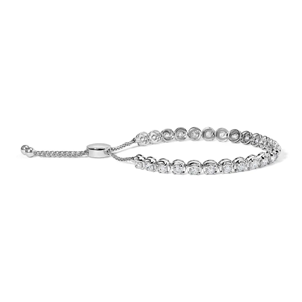 14k white gold 6.00 cttw diamond adjustable bolo tennis bracelet bijoux-nyc direct