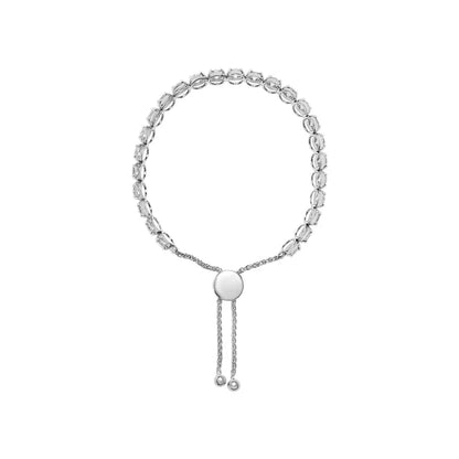 14K White Gold 6.00 Cttw Diamond 4”-10” Adjustable Bolo Tennis Bracelet (I-J Color, I1-I2 Clarity) - Bijoux-NYC Direct