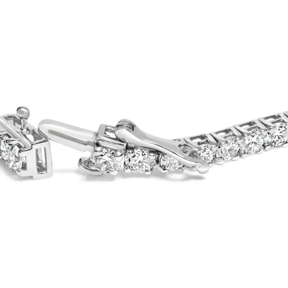 7.0 cttw lab grown diamond 4-prong 14k white gold 7’’ tennis bracelet bijoux-nyc direct