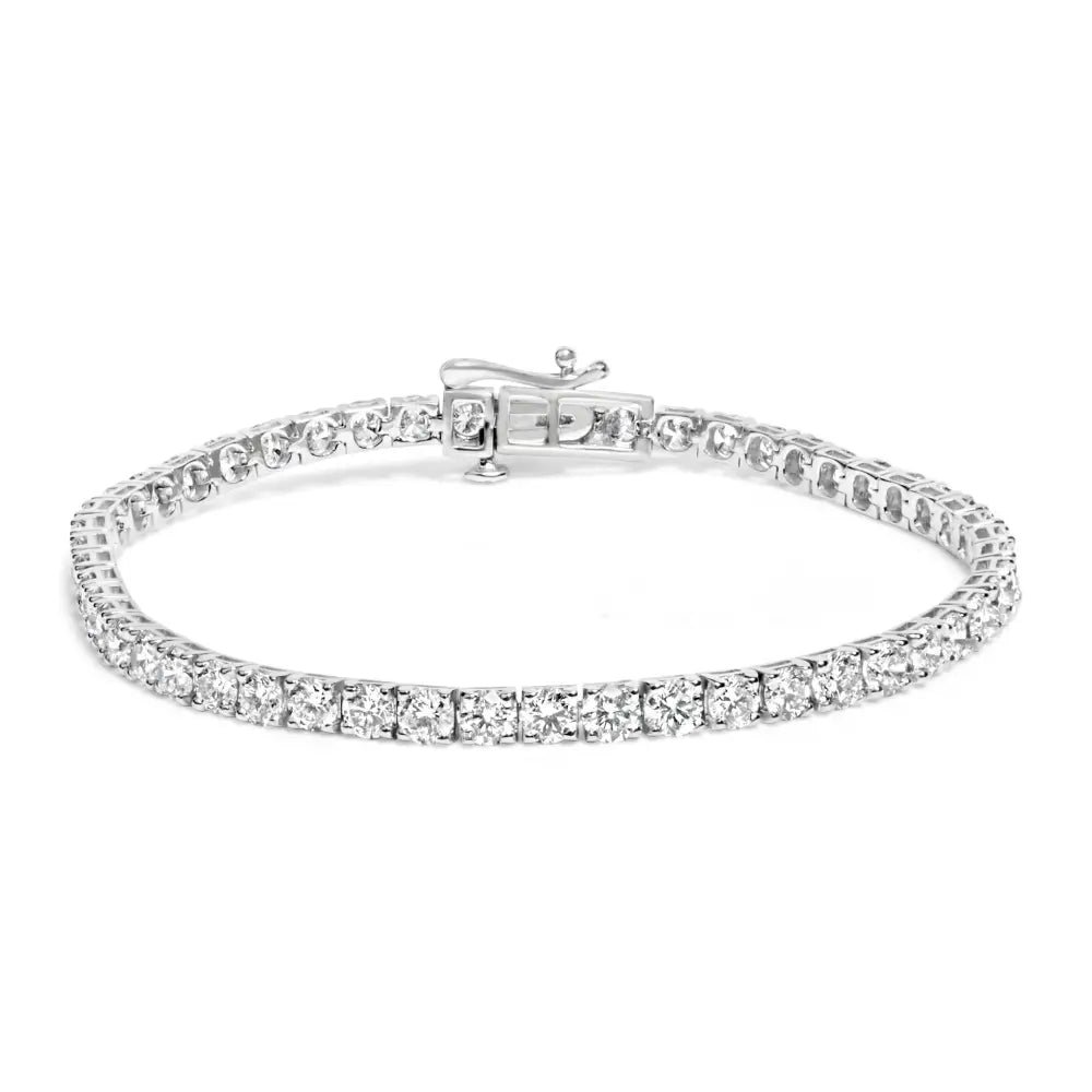 7.0 cttw lab grown diamond 4-prong 14k white gold 7’’ tennis bracelet bijoux-nyc direct