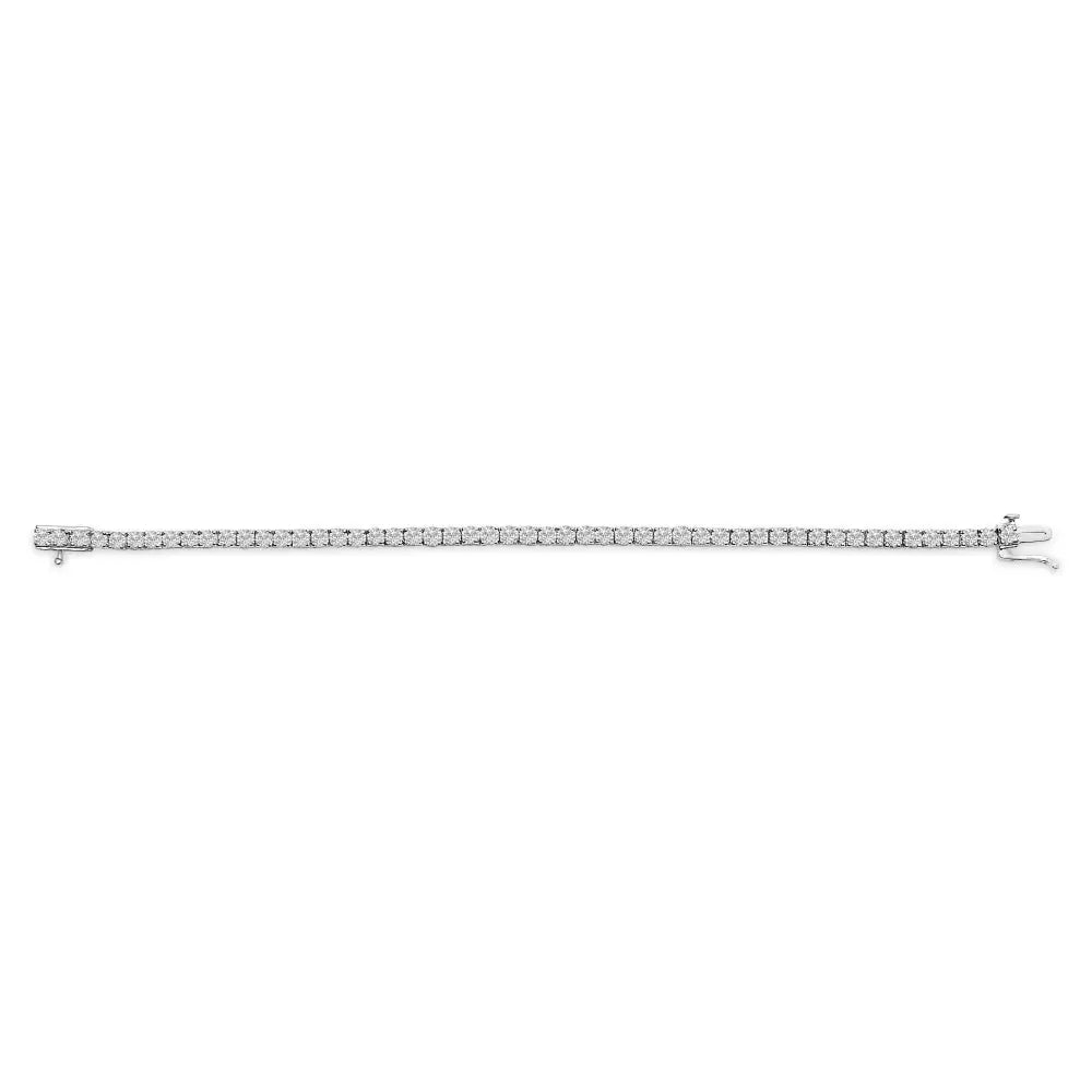 7.0 cttw lab grown diamond 4-prong 14k white gold 7’’ tennis bracelet bijoux-nyc direct