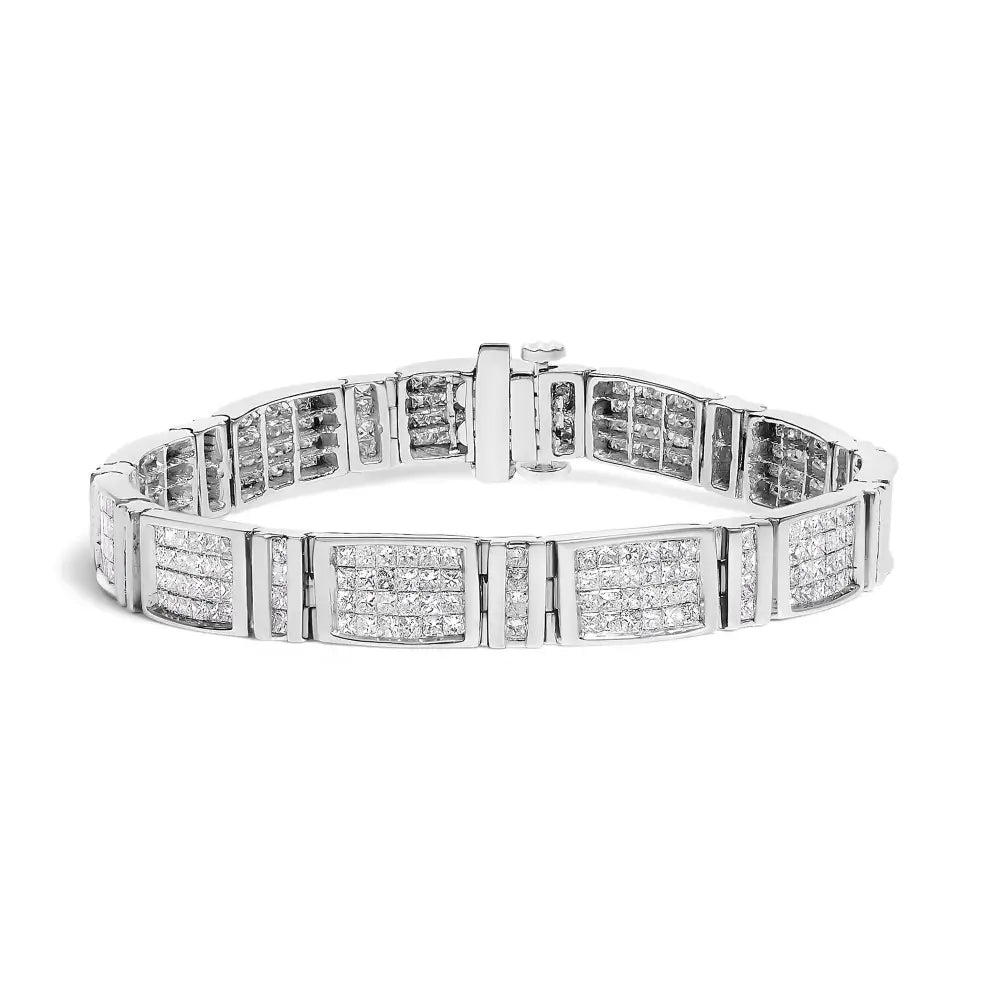 7 cttw princess diamond rectangular tennis bracelet in 14k white gold bijoux-nyc direct