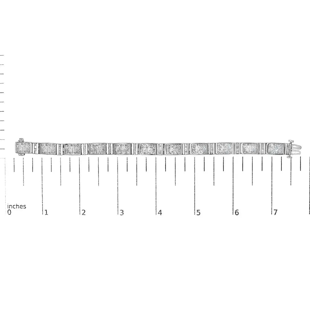 7 cttw princess diamond rectangular tennis bracelet in 14k white gold bijoux-nyc direct