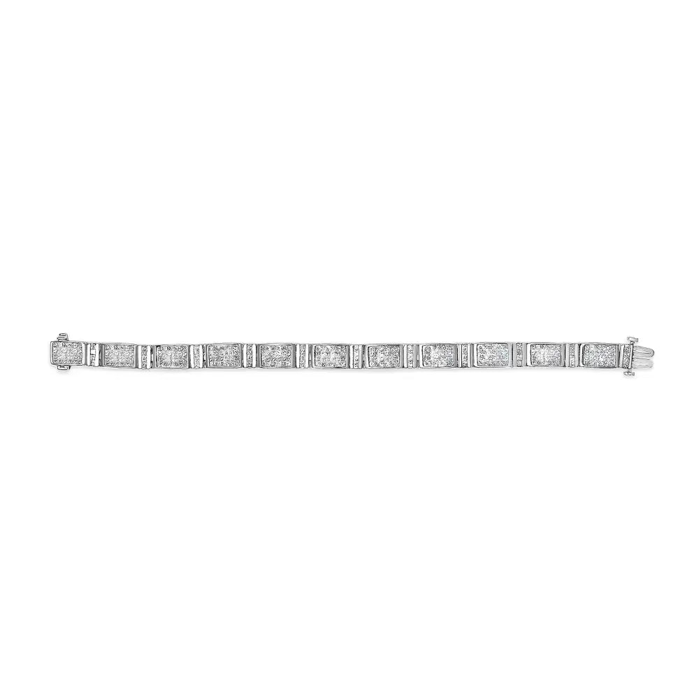 7 cttw princess diamond rectangular tennis bracelet in 14k white gold bijoux-nyc direct