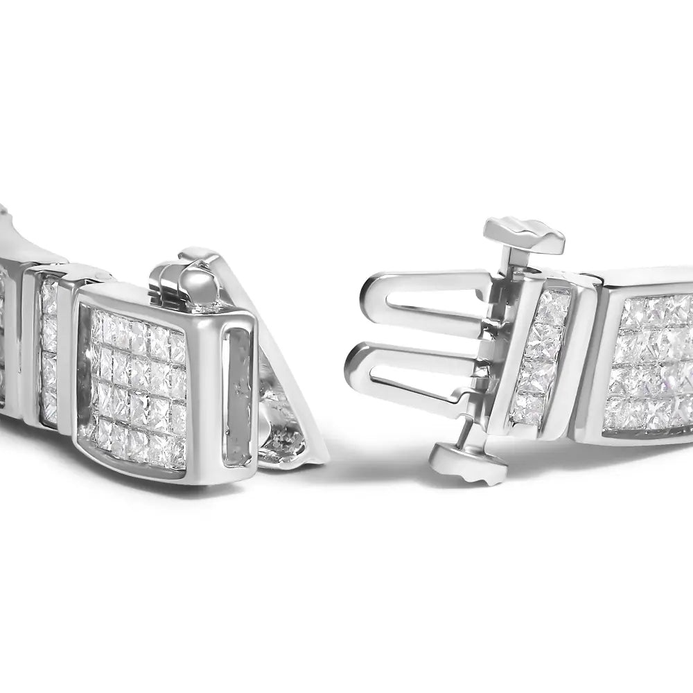 7 cttw princess diamond rectangular tennis bracelet in 14k white gold bijoux-nyc direct