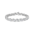 14k white gold 7.38 cttw diamond floral cluster and s link bracelet 7 bijoux-nyc direct