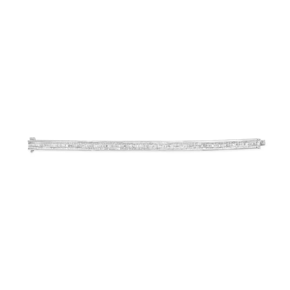 14k white gold 7 7/8 cttw princess and baguette diamond tennis bracelet bijoux-nyc direct