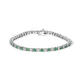 14k white gold 1 1/2 cttw diamond and emerald tennis bracelet bijoux-nyc direct
