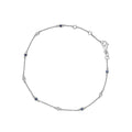 Blue sapphire and diamond bezel station bracelet in 14k white gold 8 inch bijoux-nyc direct