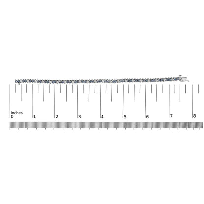 14K White Gold White And Treated Blue Diamond Bracelet (4 5/8 cttw, H-I Color, I1-I2 Clarity) - Bijoux-NYC Direct