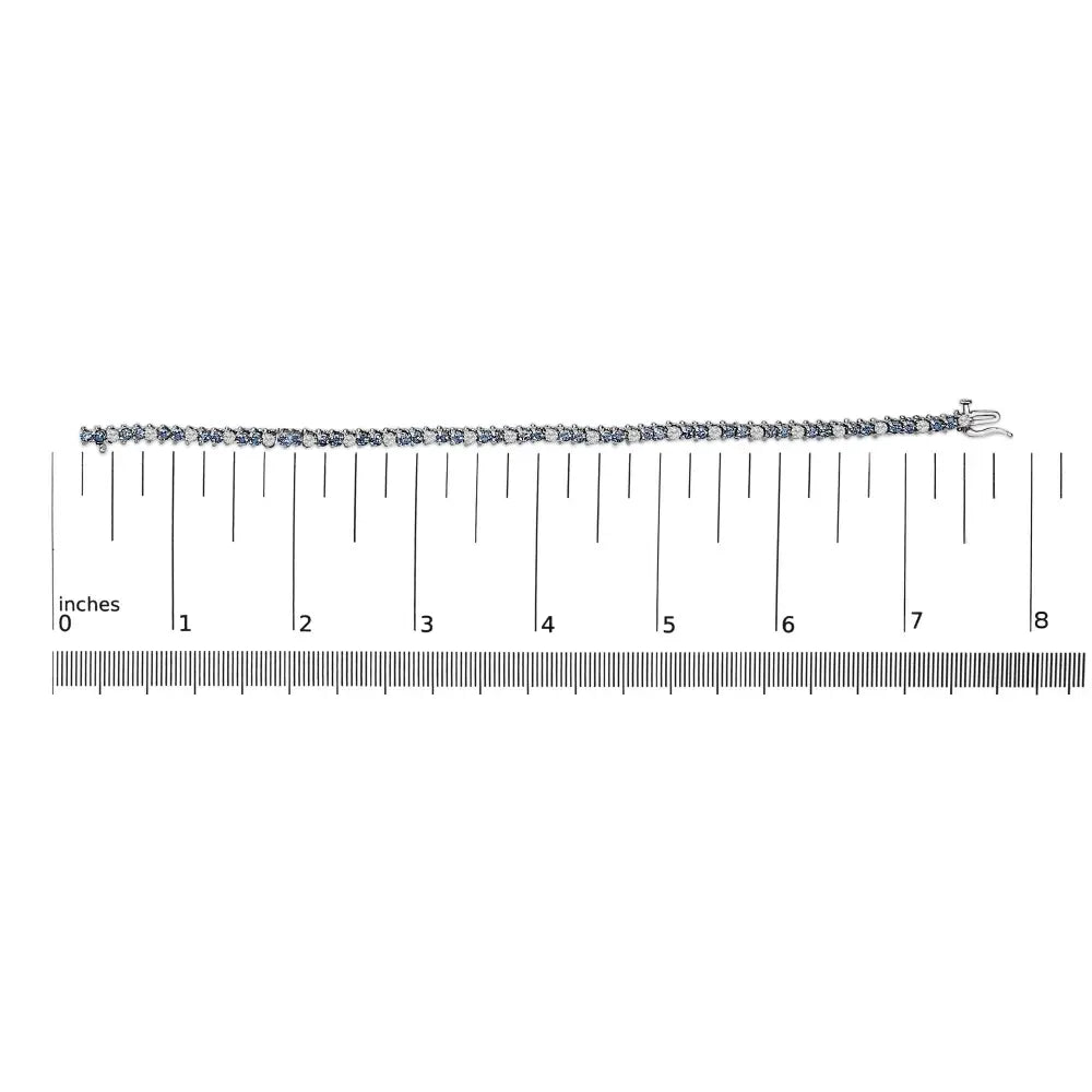 14k white gold blue and white diamond tennis bracelet 4 5/8 cttw 7 inch bijoux-nyc direct