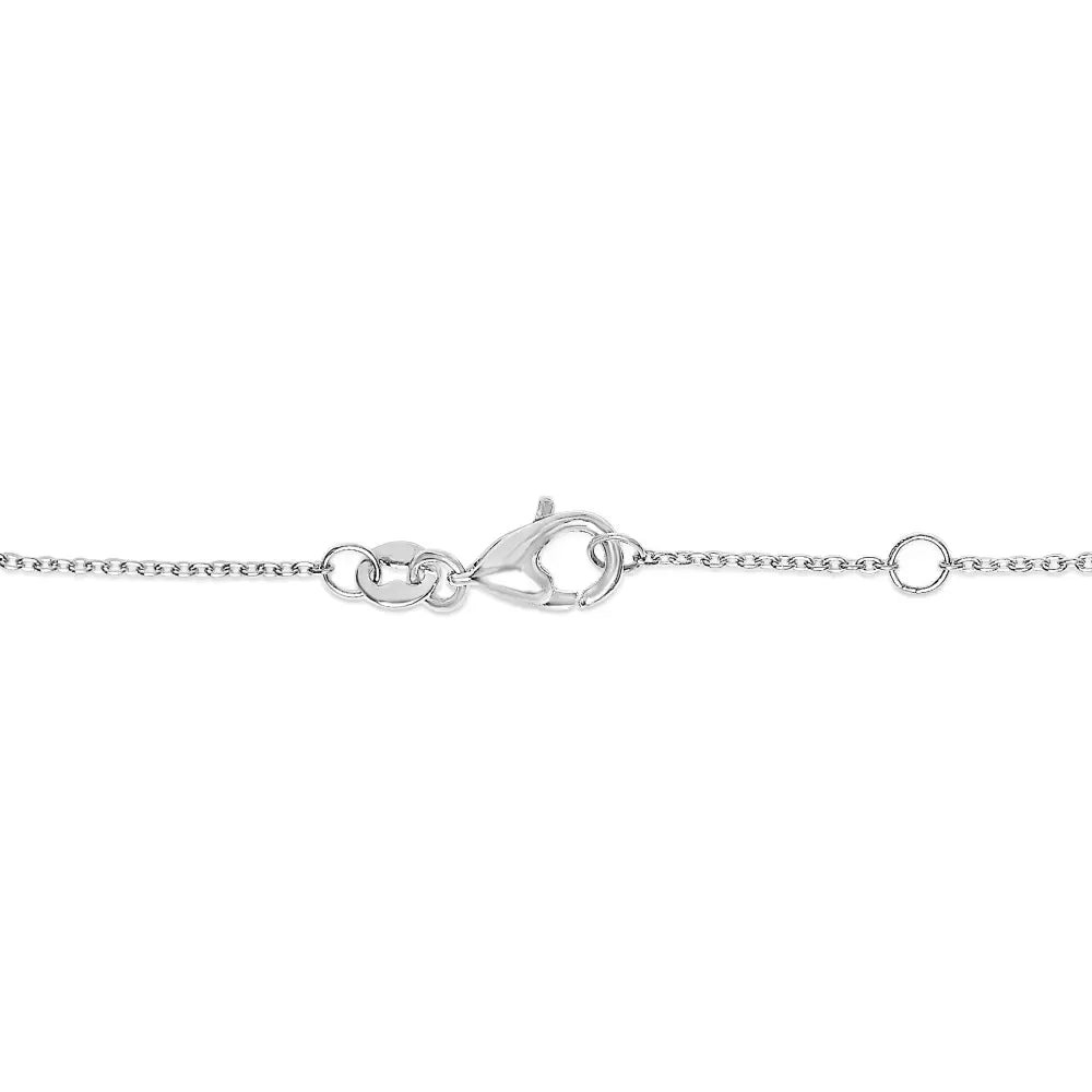 14k white gold blue sapphire and diamond bezel station bracelet 7.5 inch bijoux-nyc direct