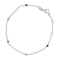 14k white gold blue sapphire and diamond bezel station bracelet 7.5 inch bijoux-nyc direct