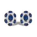 14k white gold blue sapphire and diamond vintage halo stud earrings bijoux-nyc direct