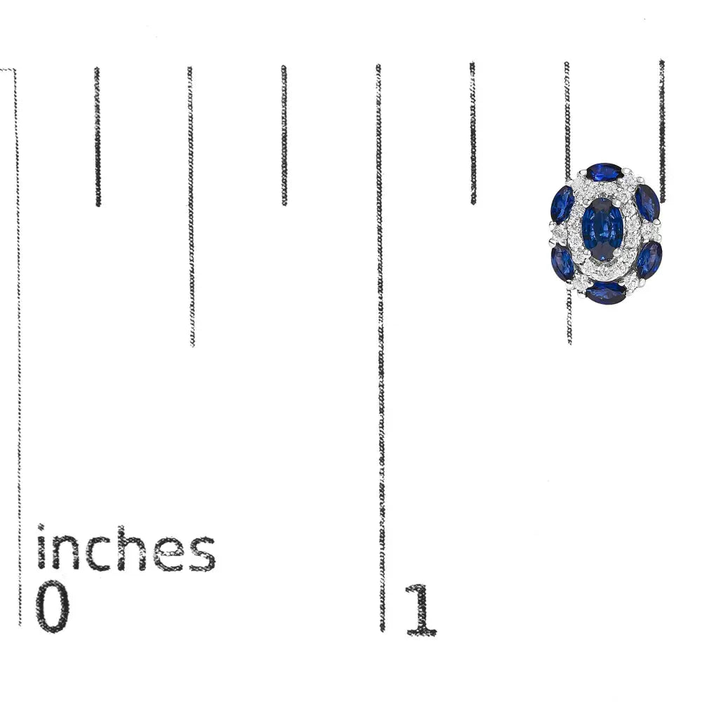 14K White Gold Blue Sapphire and Diamond Vintage Style Stud Earrings (G-H Color, SI2-I1 Clarity) - Bijoux-NYC Direct