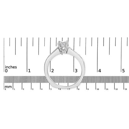 14K White Gold Diamond 1/2 Cttw Princess Cut Diamond Engagement Ring (G-H Color, VS2-SI1 Clarity) - Size 7 - Bijoux-NYC Direct
