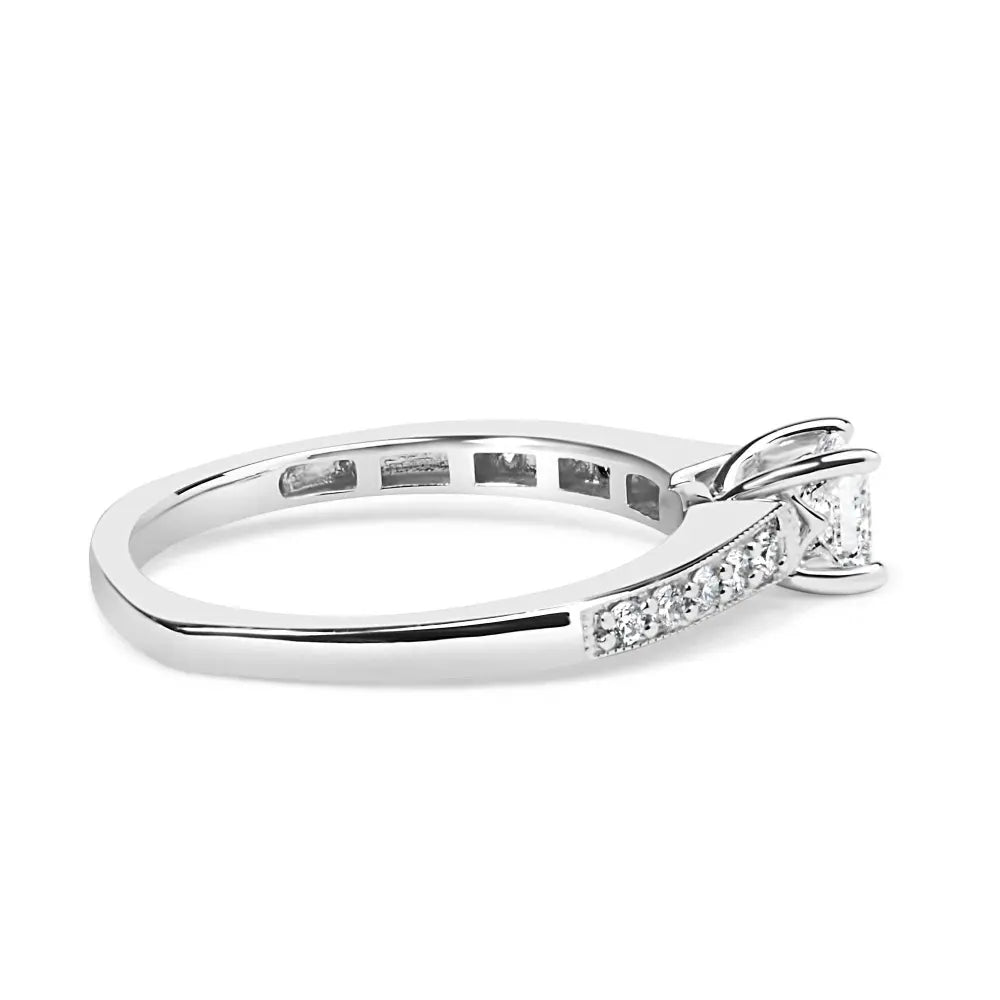 14K White Gold Diamond 1/2 Cttw Princess Cut Diamond Engagement Ring (G-H Color, VS2-SI1 Clarity) - Size 7 - Bijoux-NYC Direct