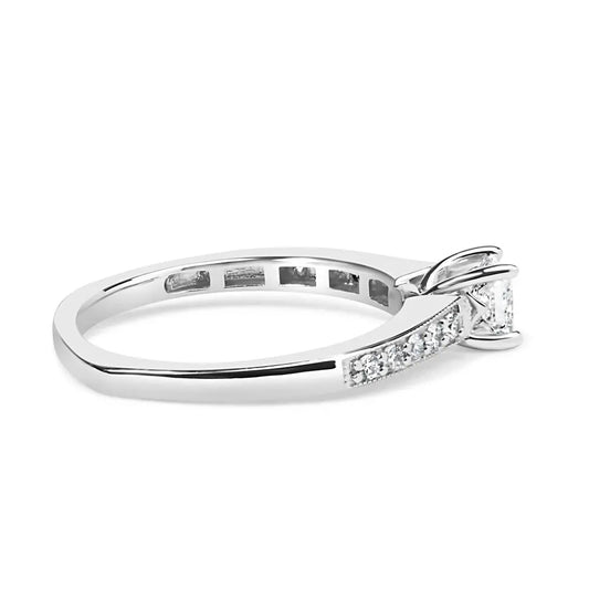 14K White Gold Diamond 1/2 Cttw Princess Cut Diamond Engagement Ring (G-H Color, VS2-SI1 Clarity) - Size 7 - Bijoux-NYC Direct