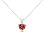 14k white gold martini set 1.00 cttw lab grown pink heart diamond solitaire 18’’ pendant necklace (pink color vs2 si1 clarity)