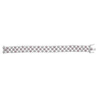 14K White Gold Pink Sapphire and Diamond Floral Lattice Link Bracelet - 7.25" Inches - Bijoux-NYC Direct