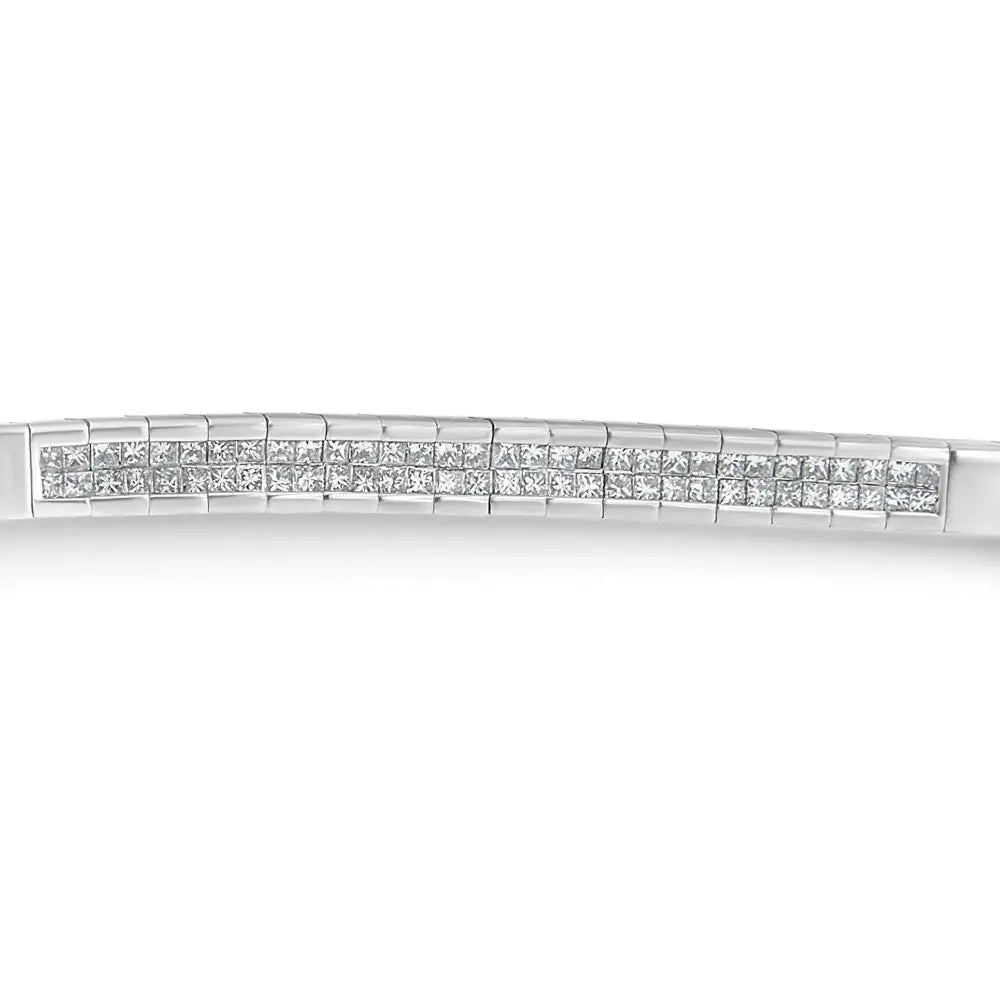 14k white gold princess cut diamond bracelet 1.00 cttw 7 inch bijoux-nyc direct