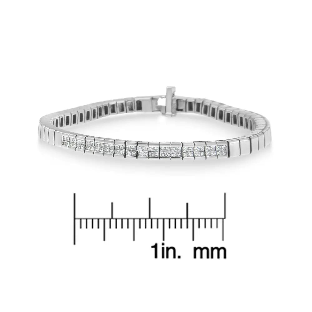 14k white gold princess cut diamond bracelet 1.00 cttw 7 inch bijoux-nyc direct