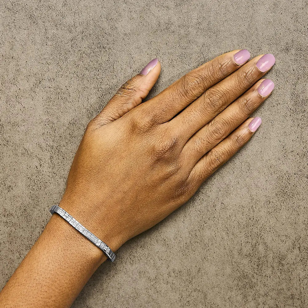 14k white gold princess cut diamond bracelet 1.00 cttw 7 inch bijoux-nyc direct