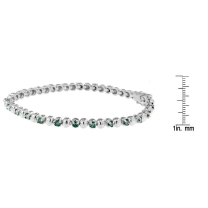 14K White Gold Round-Cut Blue Diamonds Bracelet (3.00 cttw, Blue Color, Clarity) - Bijoux-NYC Direct