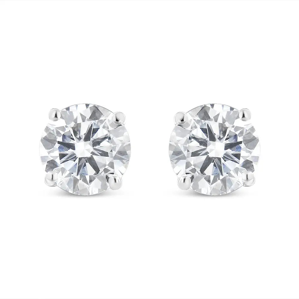 1.50 cttw solitaire diamond stud earrings in 14k white gold bijoux-nyc direct