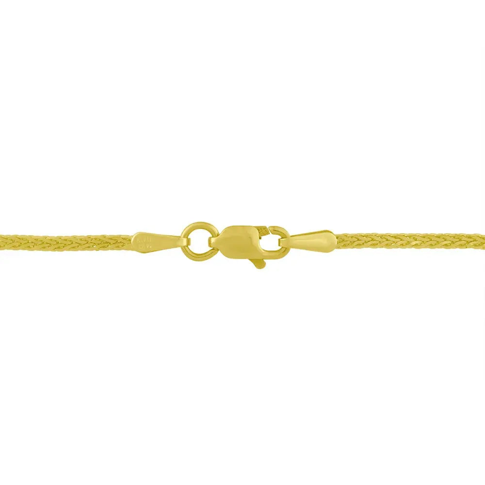 14K Yellow and White Gold 2.0 Cttw Princess Cut Diamond Flared and X-Station V Shaped 18” Franco Chain Statement Necklace (H-I Color, SI2-I1 Clarity) - Bijoux-NYC Direct
