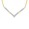 Princess cut diamond v-station franco chain necklace in 14k two-tone gold – 2 cttw bijoux-nyc direct