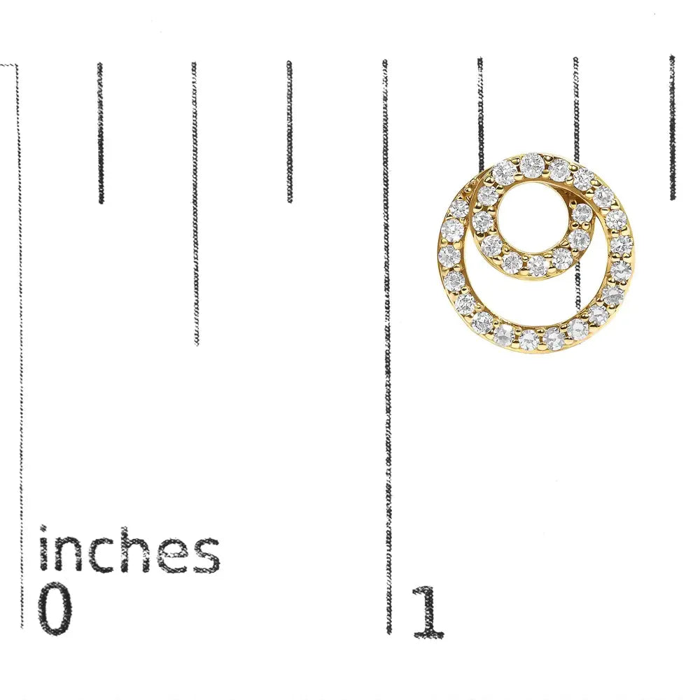 14k yellow gold 0.40 cttw diamond double circle stud earrings bijoux-nyc direct
