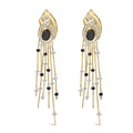 14k yellow gold diamond blue sapphire chandelier earrings bijoux-nyc direct