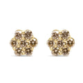 14k yellow gold 1.0 cttw diamond floral stud earrings with screw backs bijoux-nyc direct